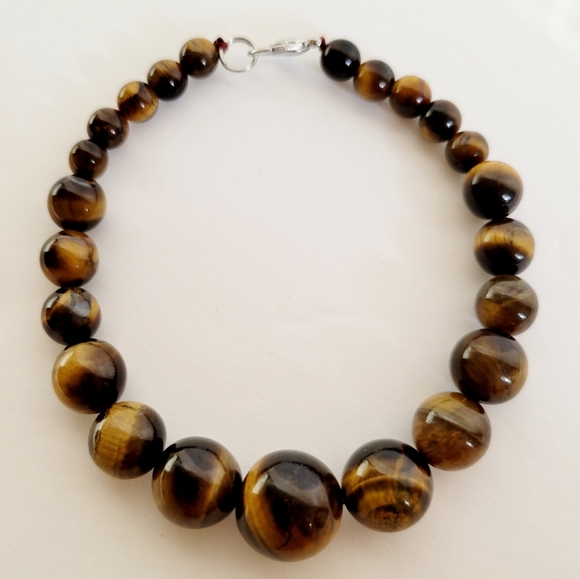 Natural Tiger's Eye Graduated Bracelet - Picture 3 of 9